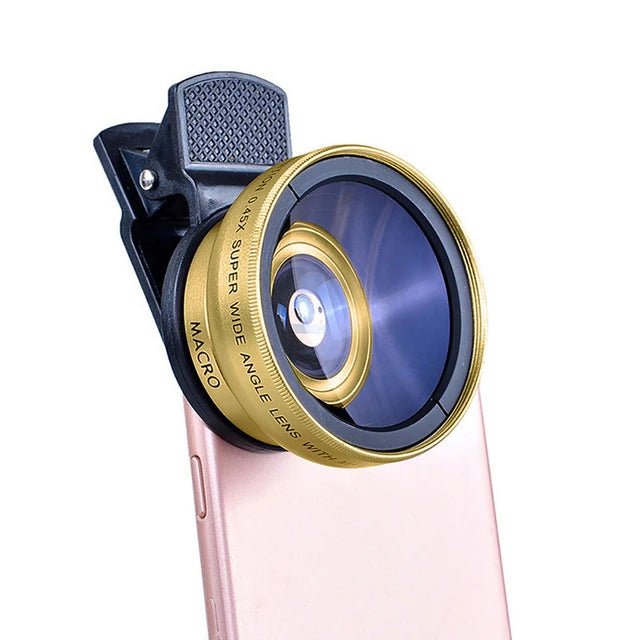 2 Functions Mobile Phone Lens 0.45X Wide Angle Len & 12.5X Macro HD Camera Lens Universal For iPhone Android Phone Smartphone - Shubert Online Store