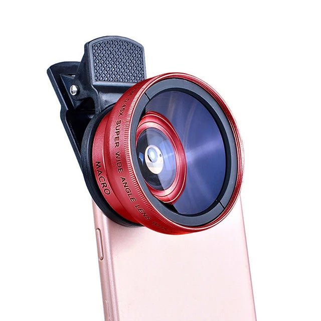 2 Functions Mobile Phone Lens 0.45X Wide Angle Len & 12.5X Macro HD Camera Lens Universal For iPhone Android Phone Smartphone - Shubert Online Store