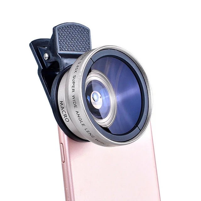2 Functions Mobile Phone Lens 0.45X Wide Angle Len & 12.5X Macro HD Camera Lens Universal For iPhone Android Phone Smartphone - Shubert Online Store