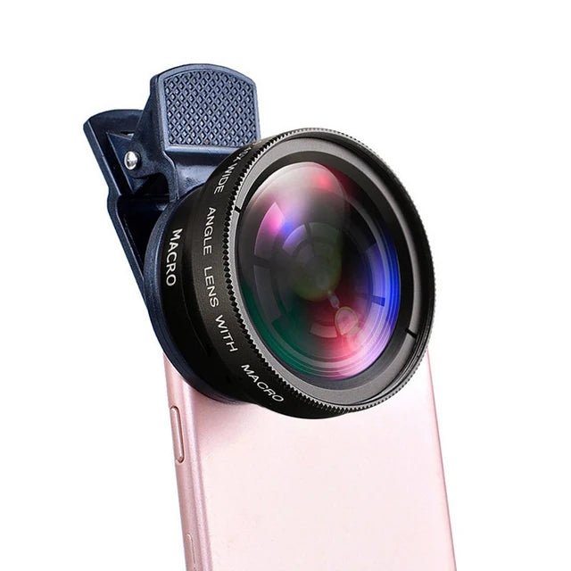 2 Functions Mobile Phone Lens 0.45X Wide Angle Len & 12.5X Macro HD Camera Lens Universal For iPhone Android Phone Smartphone - Shubert Online Store