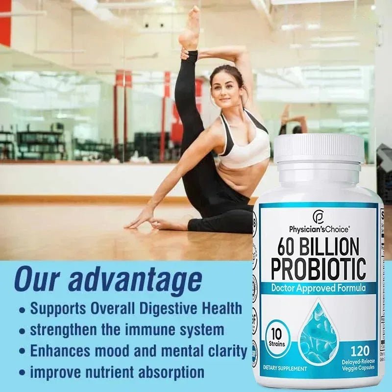 60 Billion Probiotics - Promotes Overall Digestive Health, Immunity, Gut Health, Gas & Bloating Relief, Acidophilus Supplement - Shubert Online Store