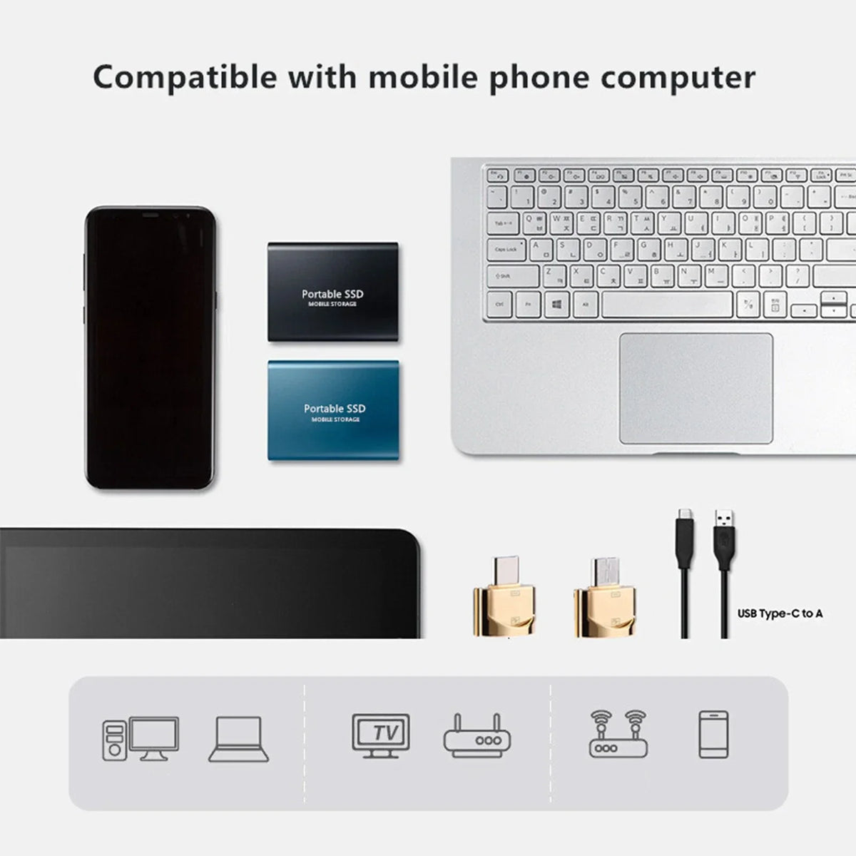 USB 3.14TB SSD External Hard Drive Mobile Solid State Hard Disk High Speed Storage Memory Stick