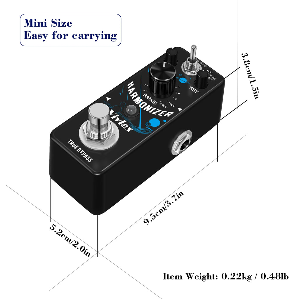 Guitar Harmonizer Effect Pedal Digital Effects Pedals Harmony Pitch Box Shifter Detune For Electric Guitar Bass Mini Size