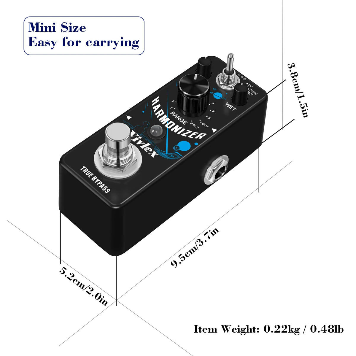 Guitar Harmonizer Effect Pedal Digital Effects Pedals Harmony Pitch Box Shifter Detune For Electric Guitar Bass Mini Size
