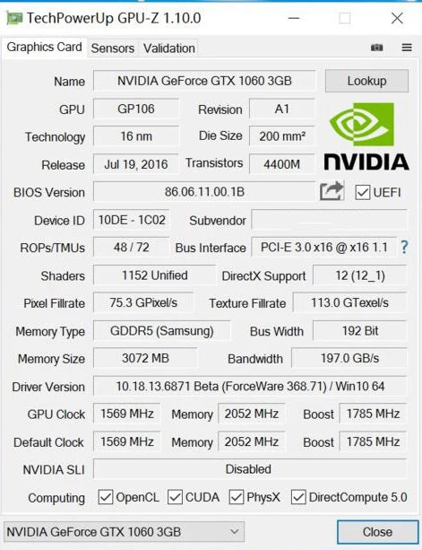 PCWINMAX Discrete Graphics Card — GTX 1060-Series Chip, 3GB GDDR5, 192-bit — Gaming GPU for Desktop PC