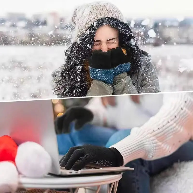 Electric Heated Gloves Touch Screen Outdoor Riding Skiing Mitten USB Heated Gloves Winter Cycling Gloves for Backpacking