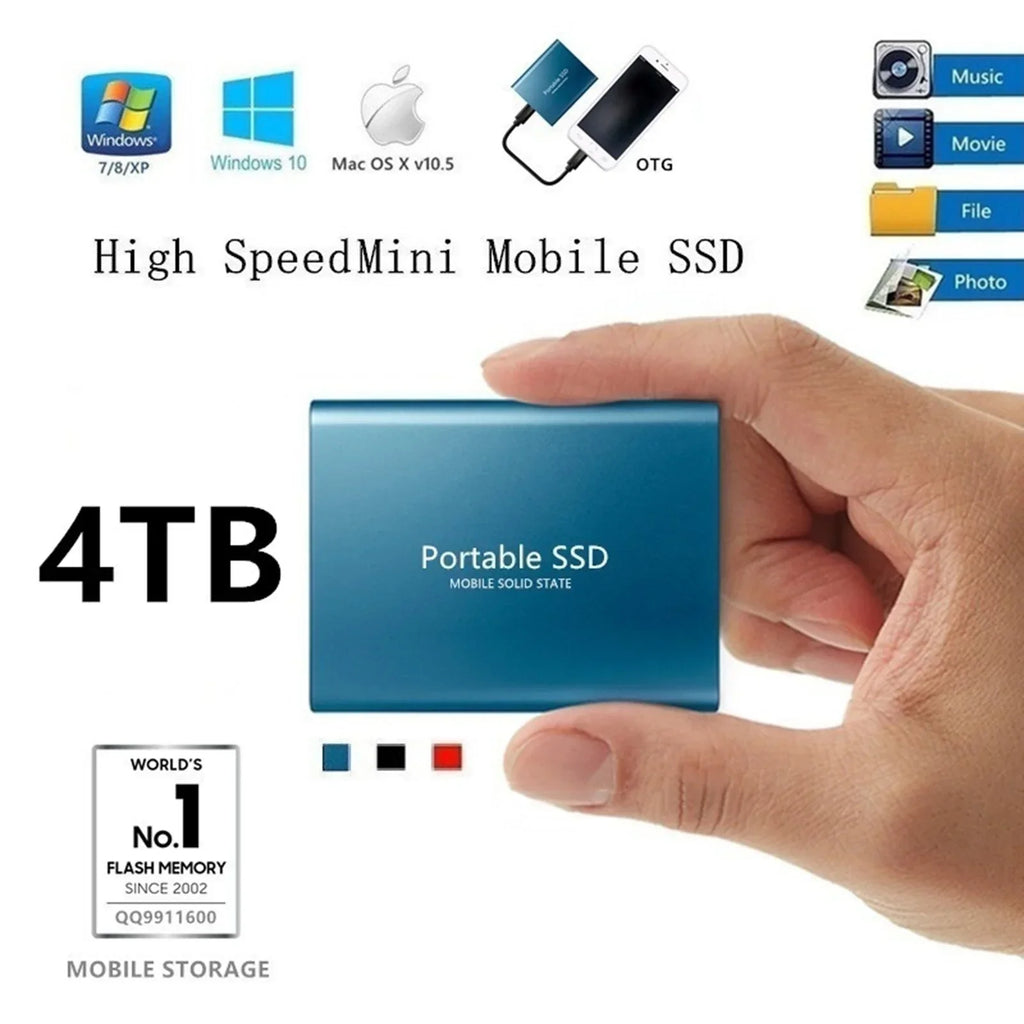 USB 3.14TB SSD External Hard Drive Mobile Solid State Hard Disk High Speed Storage Memory Stick