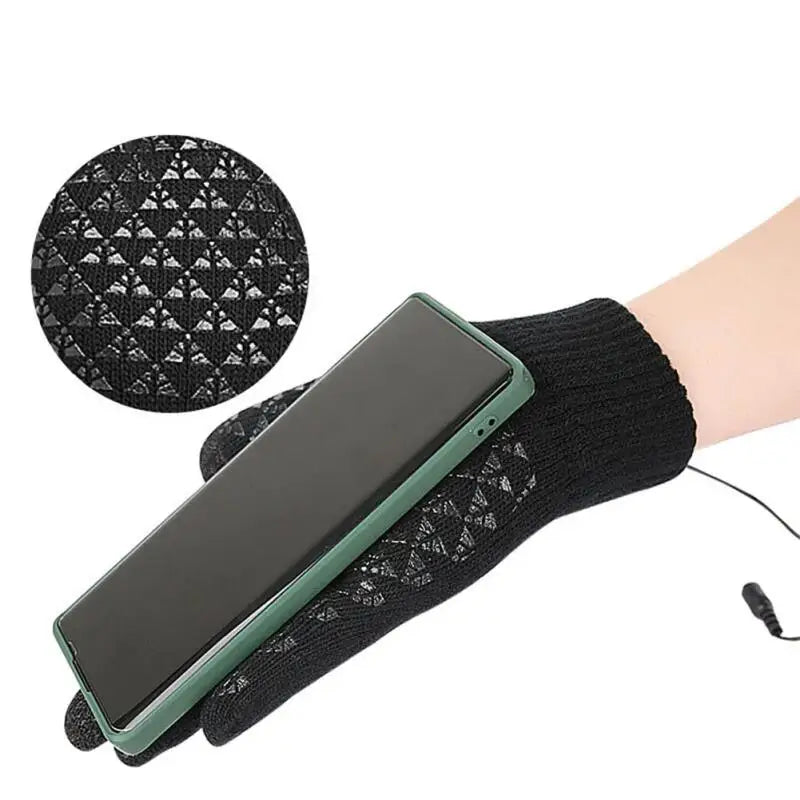 Electric Heated Gloves Touch Screen Outdoor Riding Skiing Mitten USB Heated Gloves Winter Cycling Gloves for Backpacking