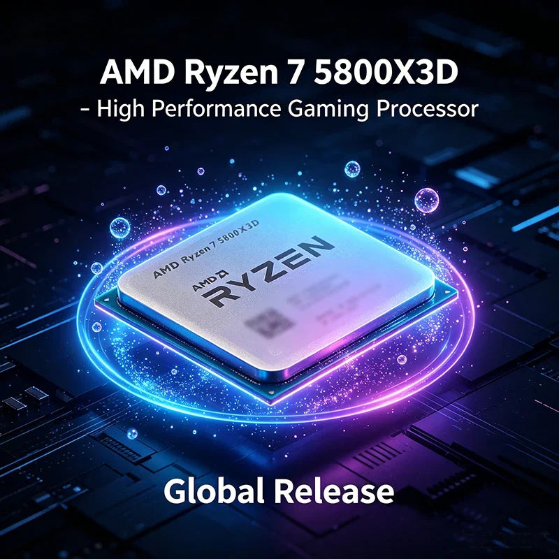 R7 5800X3D-Compatible Gaming Processor — 5000 Series, 5GHz, 8-Core 16-Thread CPU, DDR4 Support, 96MB Cache, 105W TDP, Tray/OEM