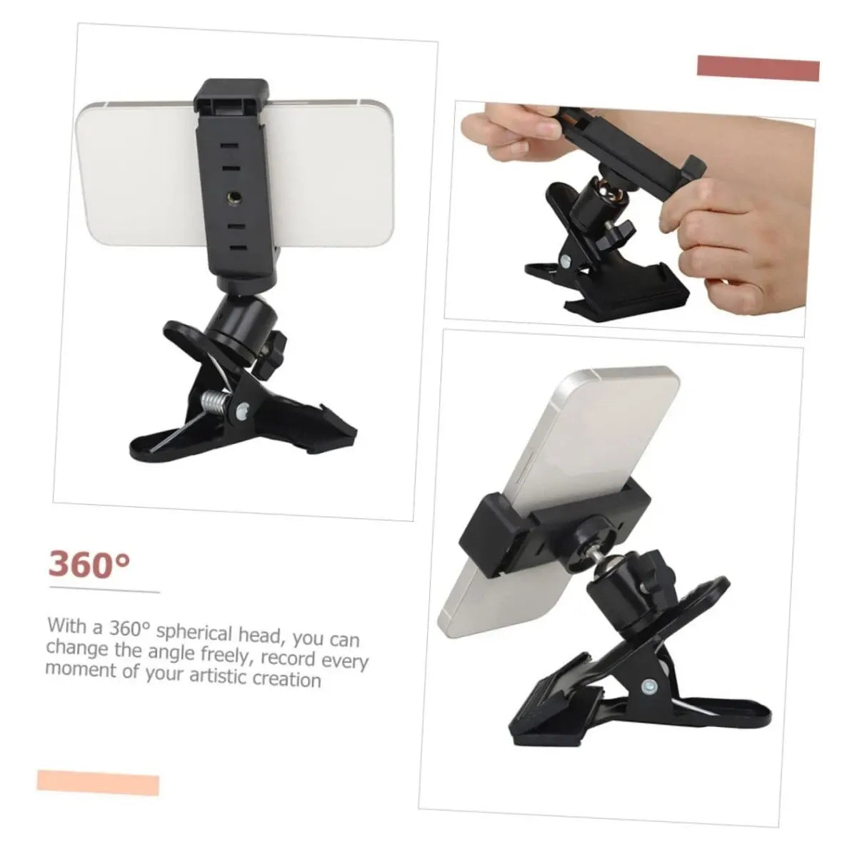 Miwayer Guitar Head Clip Mobile Phone Holder Live Broadcast Bracket Stand Tripod Clip Head