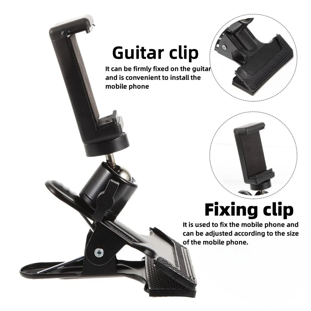 Miwayer Guitar Head Clip Mobile Phone Holder Live Broadcast Bracket Stand Tripod Clip Head
