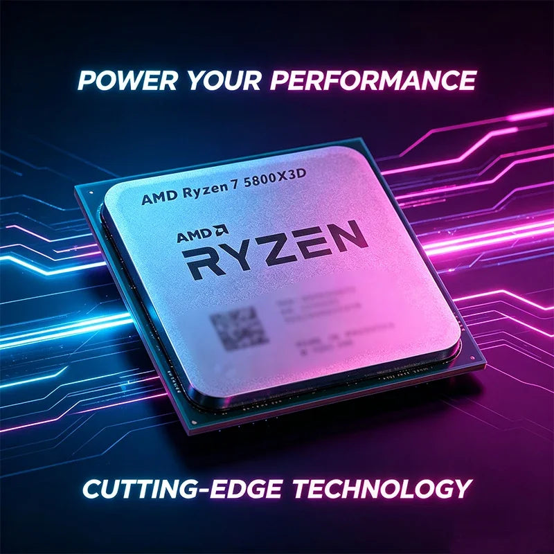 R7 5800X3D-Compatible Gaming Processor — 5000 Series, 5GHz, 8-Core 16-Thread CPU, DDR4 Support, 96MB Cache, 105W TDP, Tray/OEM