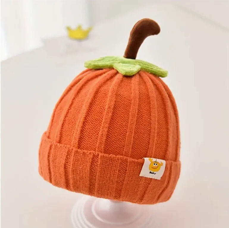 Halloween Baby Pumpkin Hat Infant Kids Pumpkin Beanie Cute Knitted Hat Newborn Beanie Baby Boy Girl 5M-3Y Thanksgiving Cap