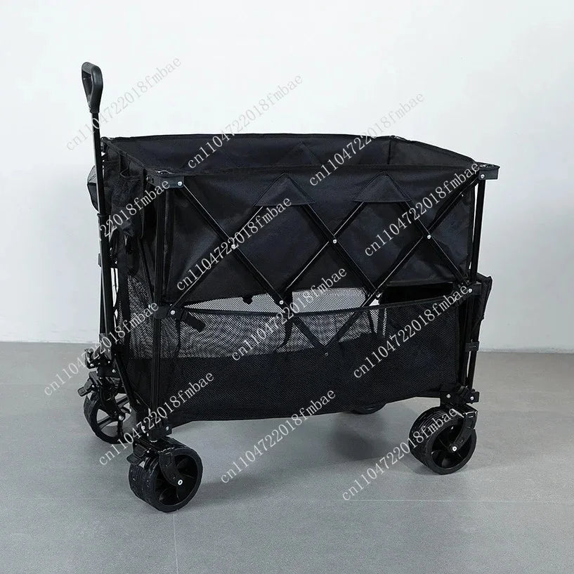 Beach Trolley Car-t Portable 4 Wheels Assembled Collapsible Outdoor Wagon Camping Car-t Wholesale Car-t Folding Wagon - Shubert Online Store