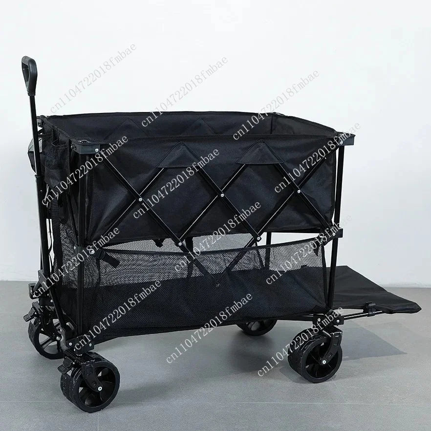 Beach Trolley Car-t Portable 4 Wheels Assembled Collapsible Outdoor Wagon Camping Car-t Wholesale Car-t Folding Wagon - Shubert Online Store