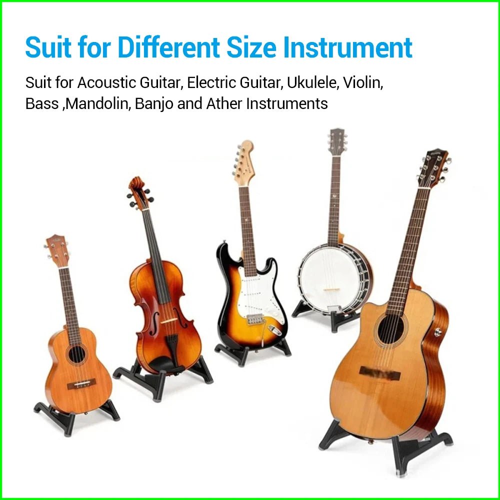 Guitar Stand - A Frame Foldable Floor Universal ABS for Acoustic Classical Guitar Electric Bass Guitars Banjo Ukulele Portable - Shubert Online Store