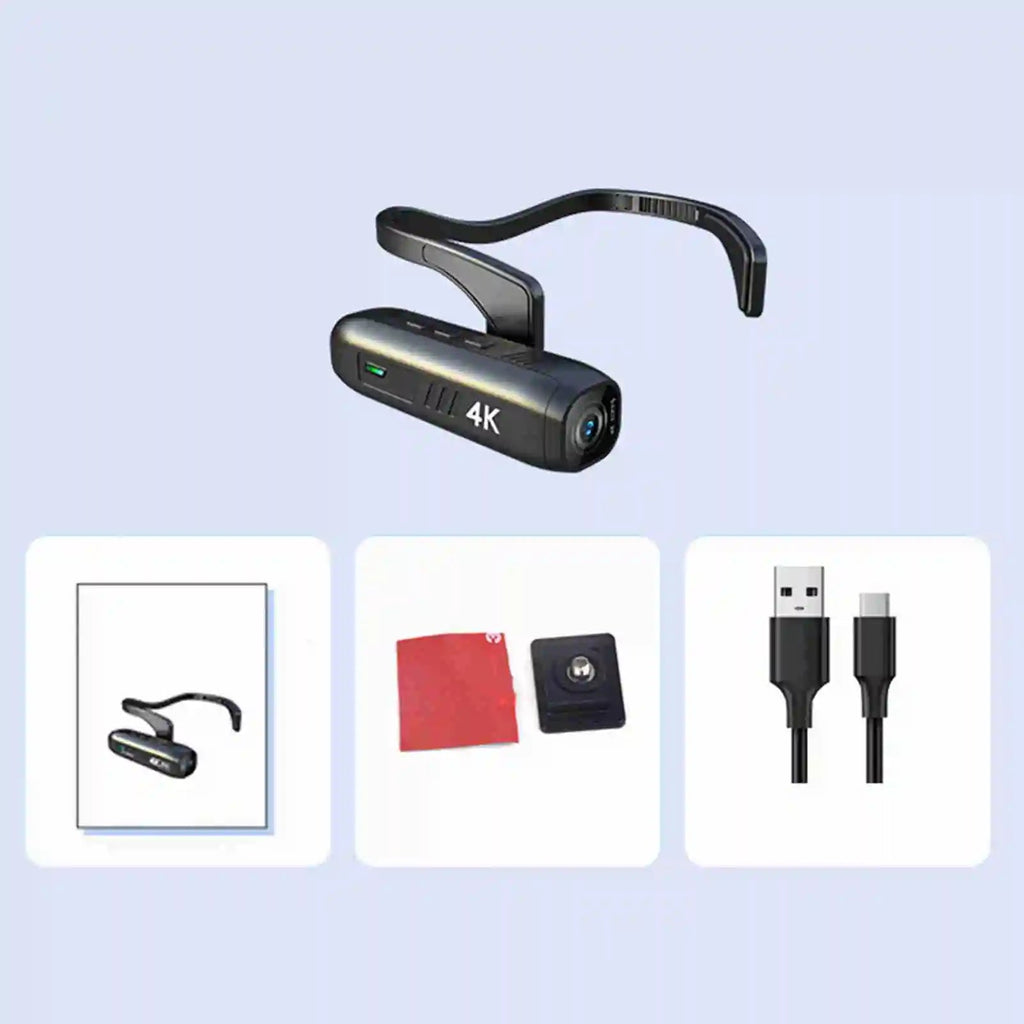 Head Mounted Camera 4K 30FPS Anti Shake and 120° Wide Angle Lens Video Camera wearable video camera 4k - Shubert Online Store