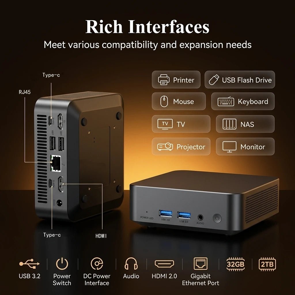 Intel N150 Mini PC – Windows 11 Pro, 32GB RAM, 512GB/1TB/2TB SSD, WiFi 5 - Shubert Online Store