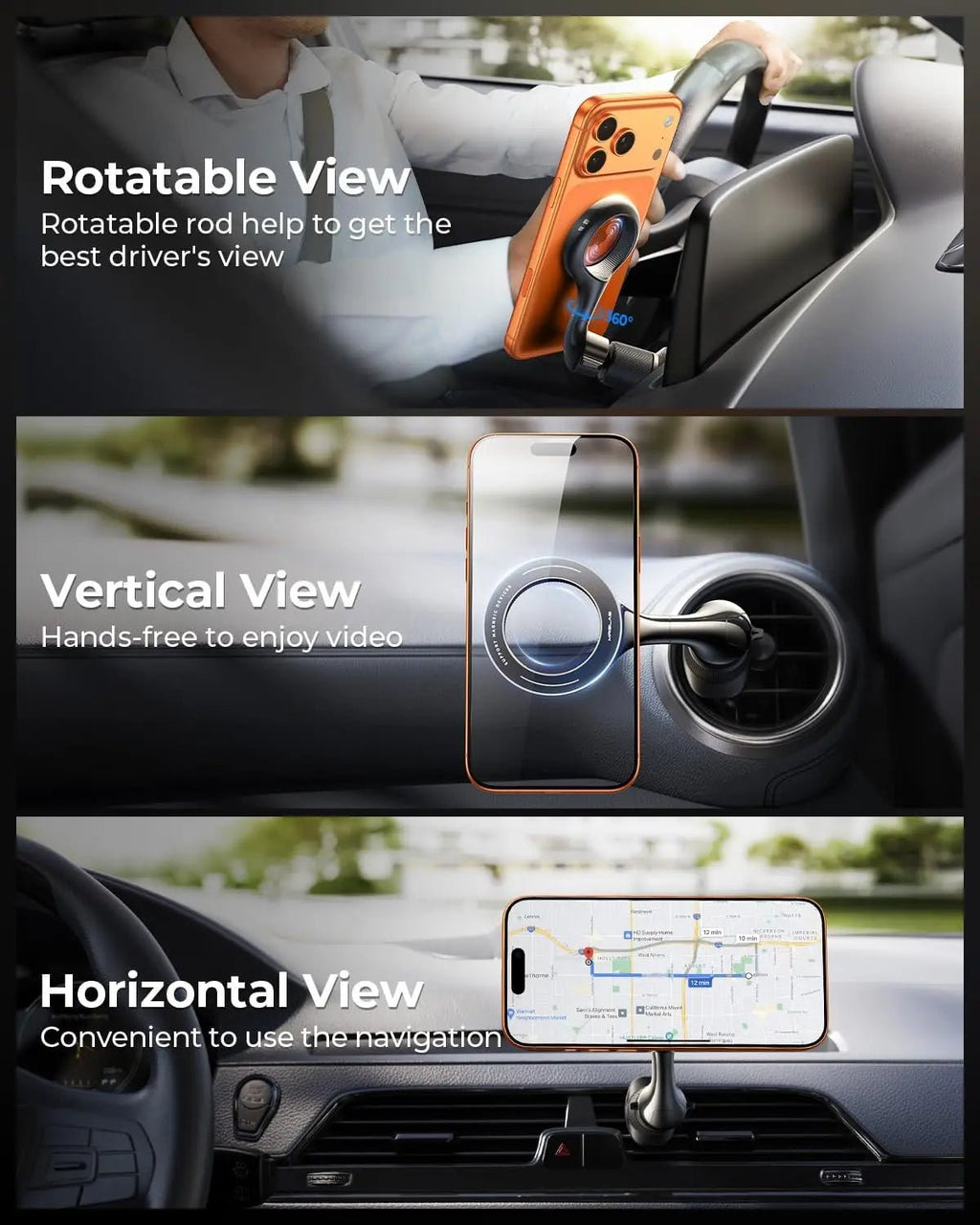 MagSafe Car Phone Mount – 360° Rotating Magnetic Air Vent Holder - Shubert Online Store