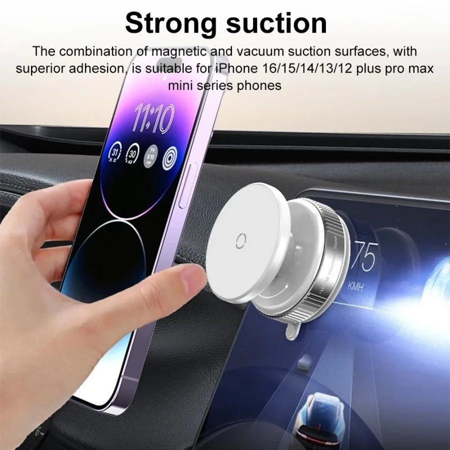 Magsafe Magnetic Vacuum Car Phone Holder, Intelligent Car Mount 360° Rotation Magnetic Vacuum Adsorption Suction Cup Bracket Car - Shubert Online Store