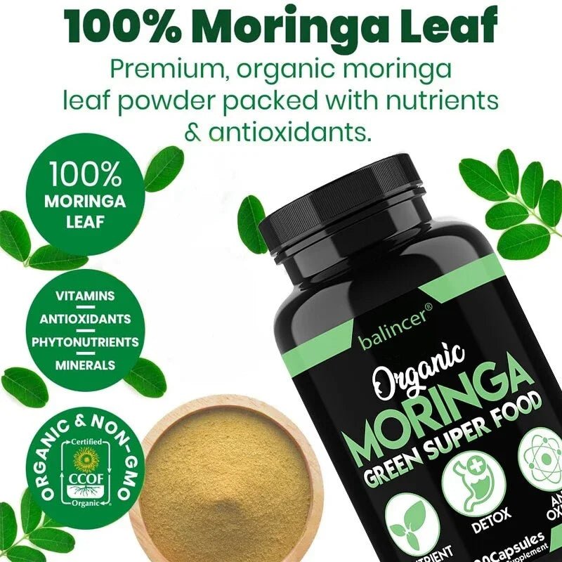 Moringa Capsules - Helps with Healthy Circulation of The Eyes, Brain and Digestive System, Fights Fatigue, and Improves Immunity - Shubert Online Store