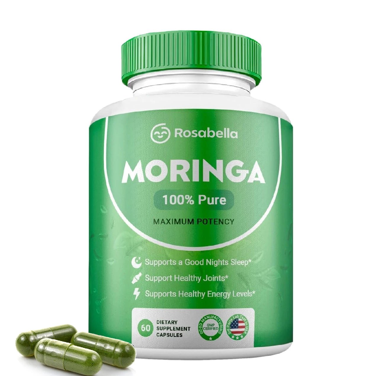 Moringa Capsules - Pure Moringa Powder, Energy, Skin, Immune & Gut Health, Rich in Antioxidant, Essential Vitamins & Amino Acids - Shubert Online Store