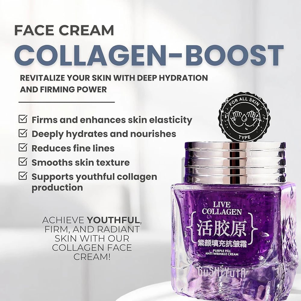 New Collagen Face Moisturizer Anti Aging Effect Reducing Wrinkles Face Cream Peptide Rejuveneting Skin Elasticity and Hydration - Shubert Online Store
