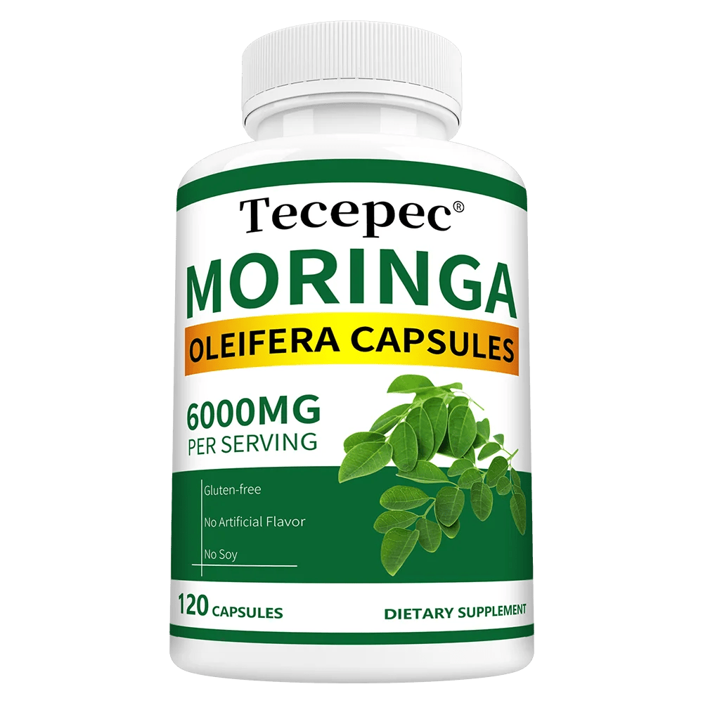 Organic Moringa Capsules 6000mg, Antioxidant, Boost Energy & Metabolism, Support Immune, Digestive, Brain & Heart Health - Shubert Online Store