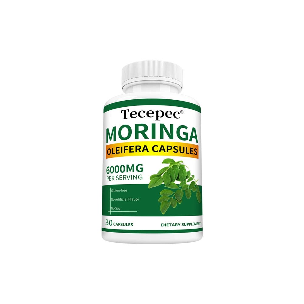 Organic Moringa Capsules 6000mg, Antioxidant, Boost Energy & Metabolism, Support Immune, Digestive, Brain & Heart Health - Shubert Online Store