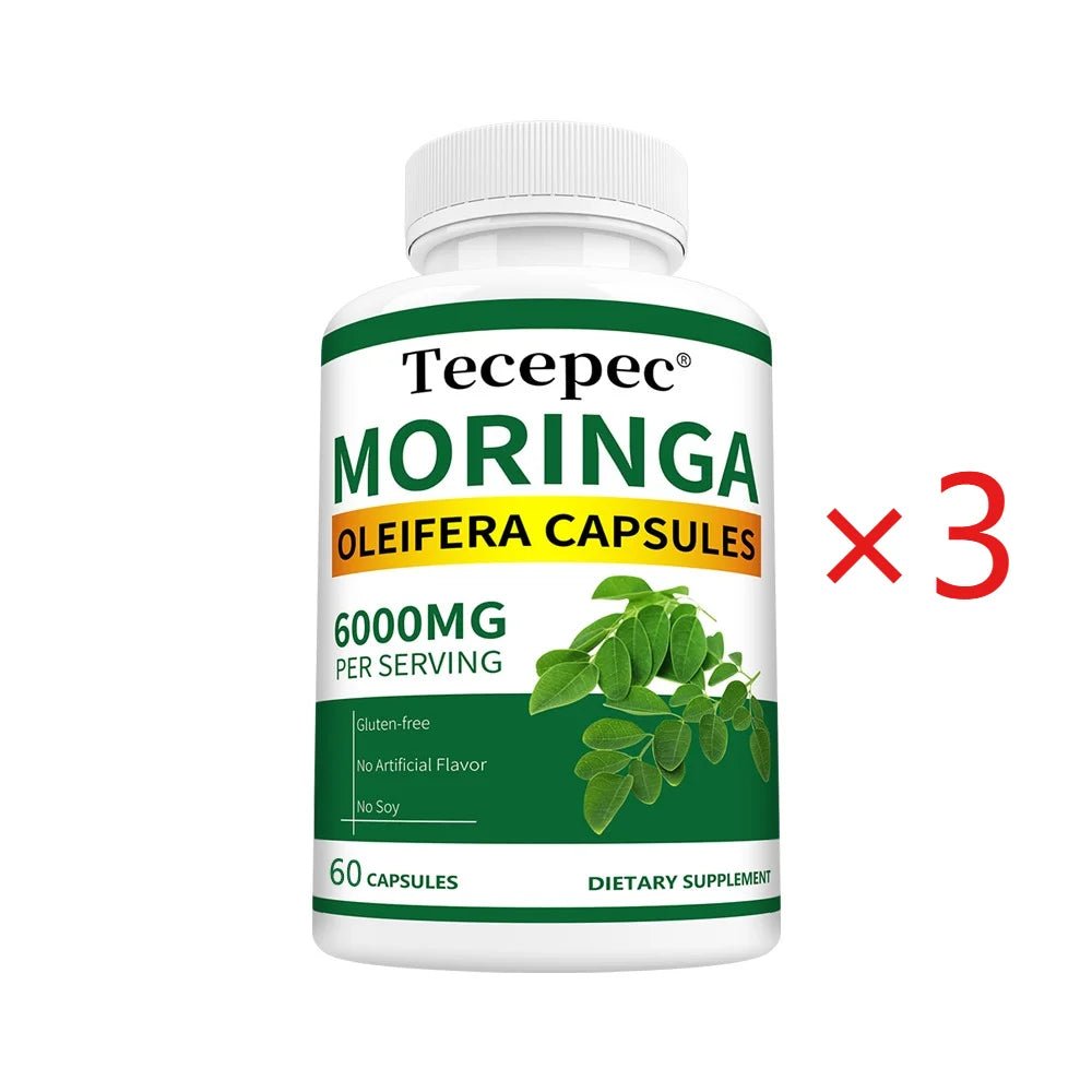Organic Moringa Capsules 6000mg, Antioxidant, Boost Energy & Metabolism, Support Immune, Digestive, Brain & Heart Health - Shubert Online Store