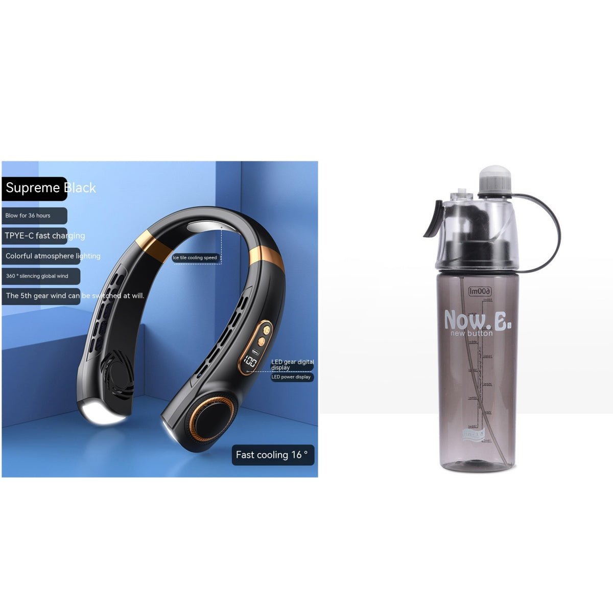 Portable Mute Multifunctional Hanging Neck Fan - Hands-Free Personal Cooling Device For Travel And Outdoor Activities - Shubert Online Store