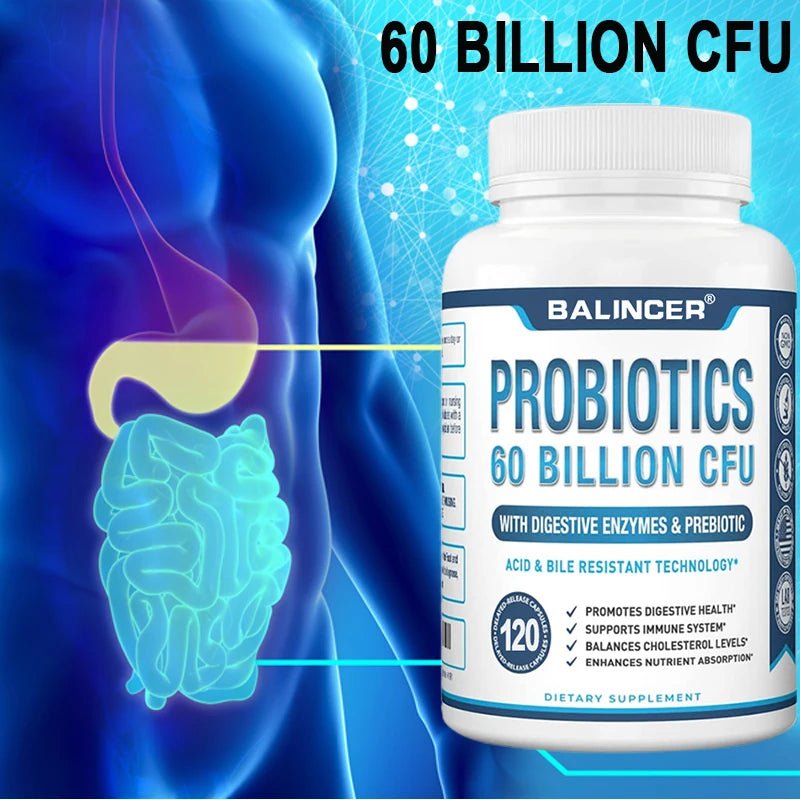Probiotic + Prebiotic Supplements - Contains Digestive Enzymes To Support Digestive Health and The Immune System - Shubert Online Store