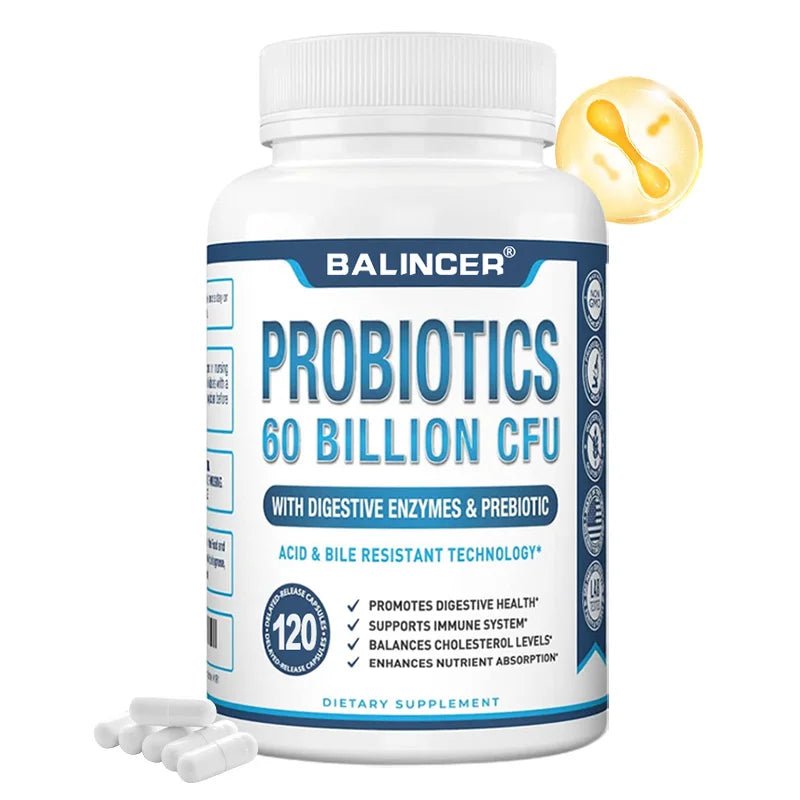 Probiotic + Prebiotic Supplements - Contains Digestive Enzymes To Support Digestive Health and The Immune System - Shubert Online Store