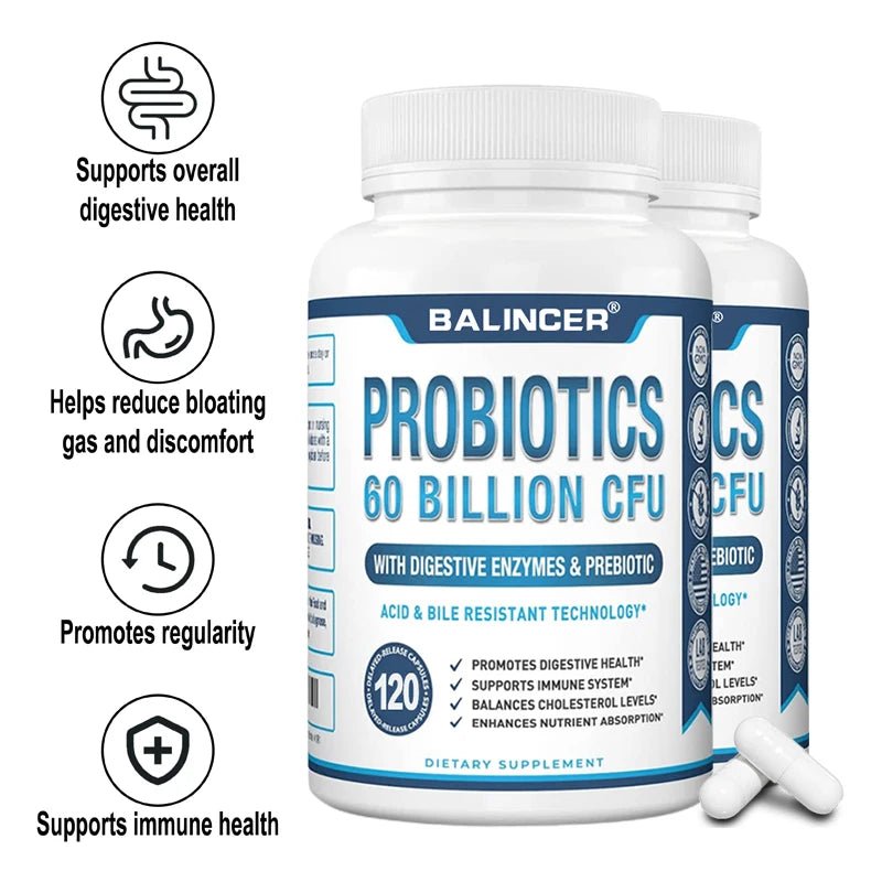 Probiotic + Prebiotic Supplements - Contains Digestive Enzymes To Support Digestive Health and The Immune System - Shubert Online Store