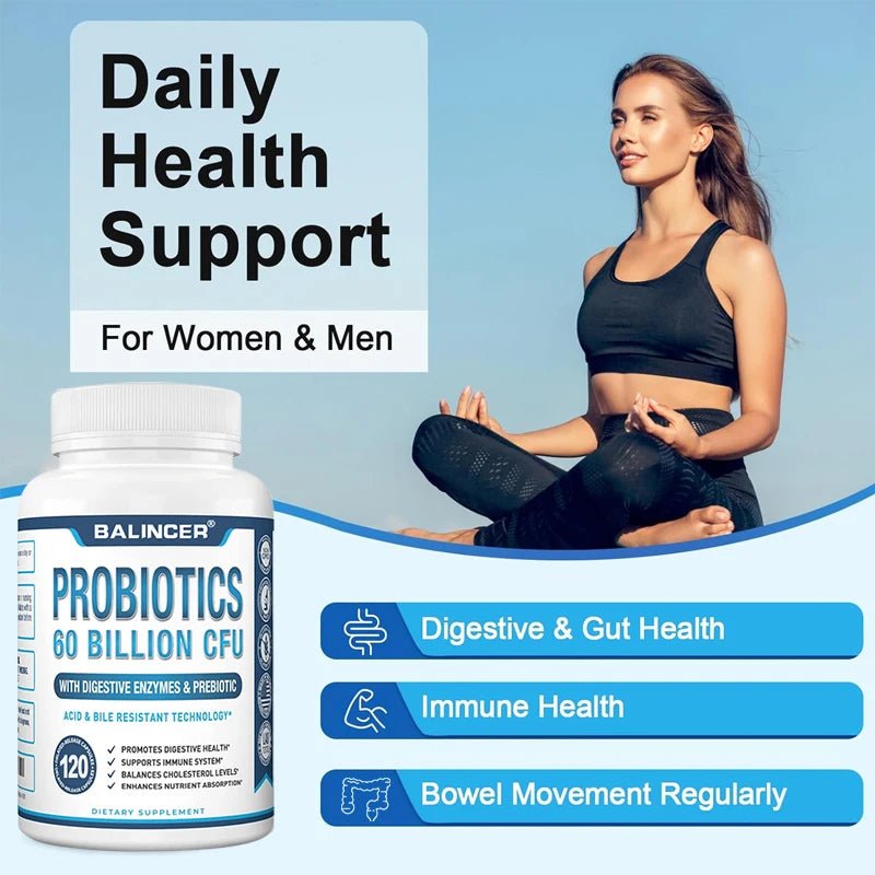 Probiotic + Prebiotic Supplements - Contains Digestive Enzymes To Support Digestive Health and The Immune System - Shubert Online Store