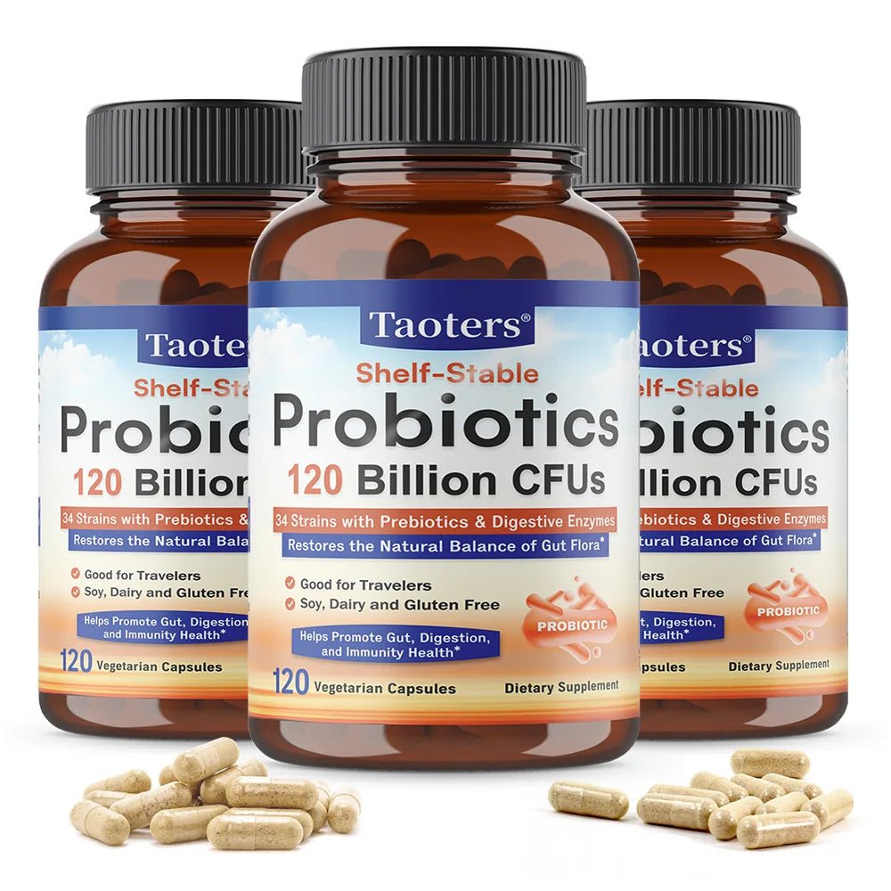Probiotics 120 Billion CFUs 34 Strains with Organic Prebiotics & Digestive Enzymes, Digestion & Immunity Health for Women & Men - Shubert Online Store