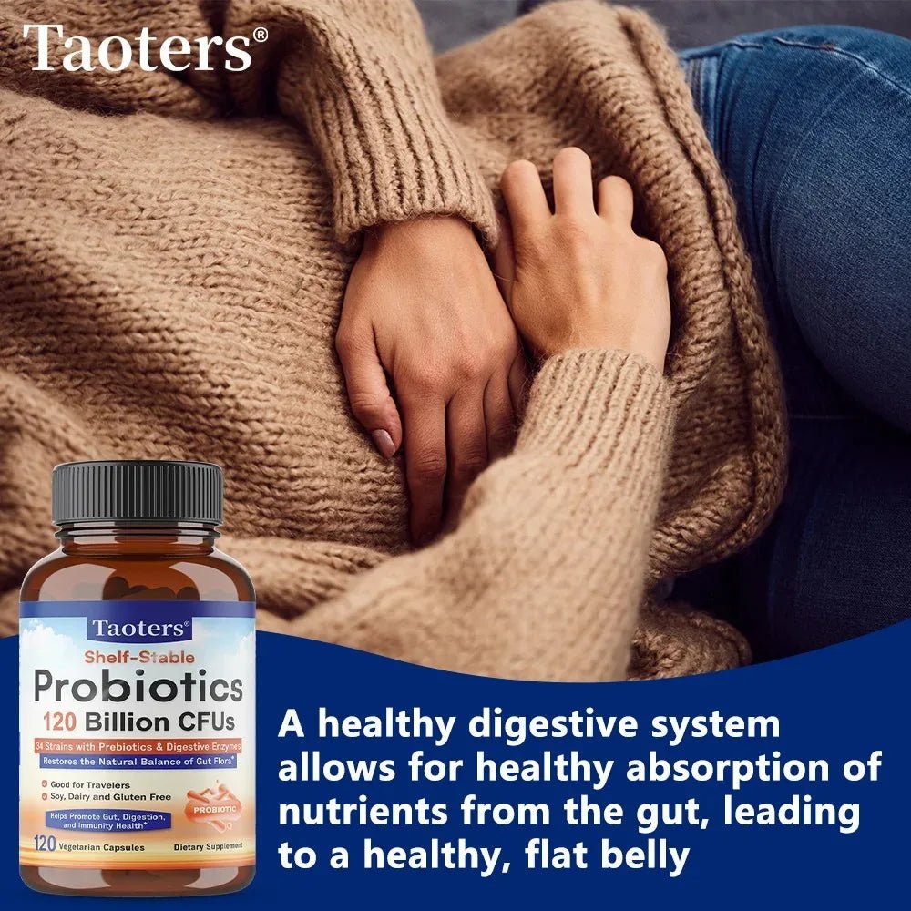 Probiotics 120 Billion CFUs 34 Strains with Organic Prebiotics & Digestive Enzymes, Digestion & Immunity Health for Women & Men - Shubert Online Store