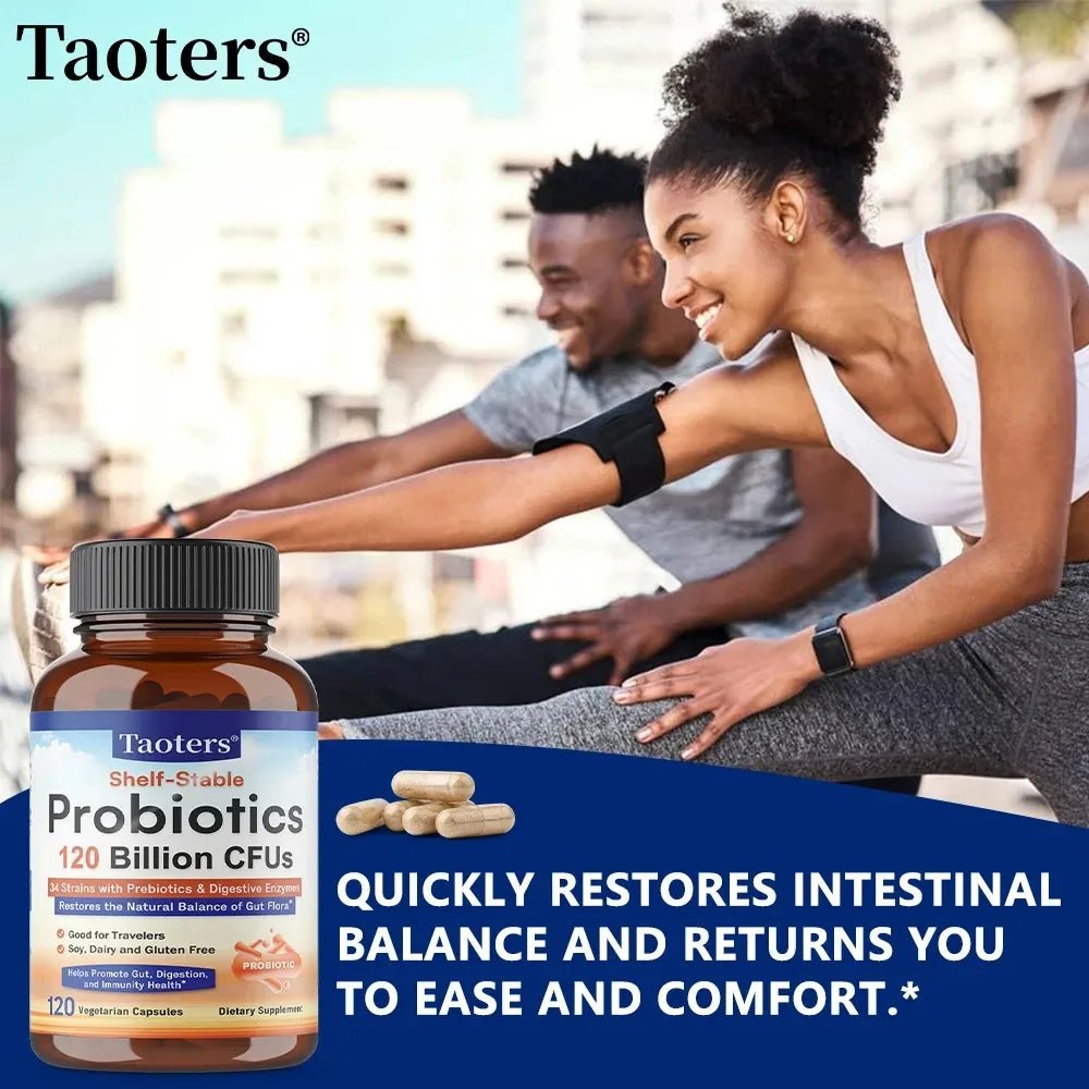 Probiotics 120 Billion CFUs 34 Strains with Organic Prebiotics & Digestive Enzymes, Digestion & Immunity Health for Women & Men - Shubert Online Store