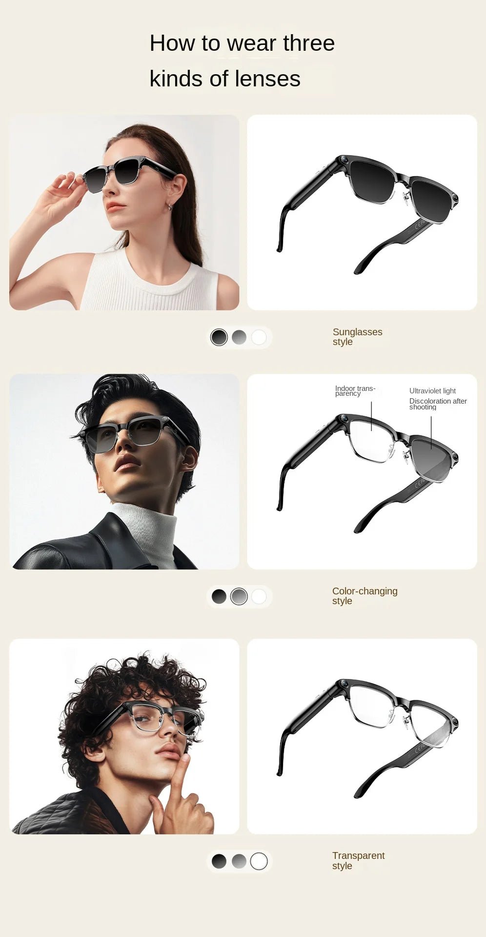 Smart Glasses AI Glasses 800W Black Semi-Framed With Camera For Photo Video Translation And Object Recognition 2026 DropShipping - Shubert Online Store