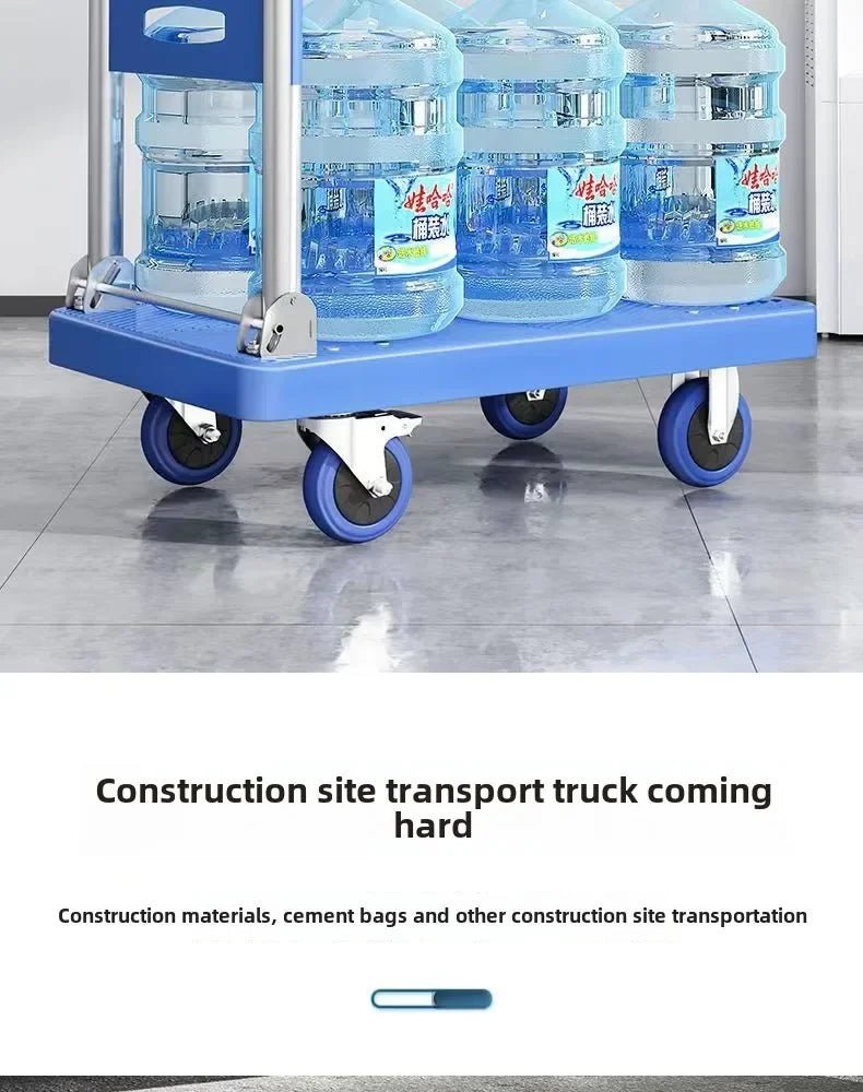 trolley pulling goods four-wheeled flatbed cart pushing goods truck folding trolley express trailer - Shubert Online Store