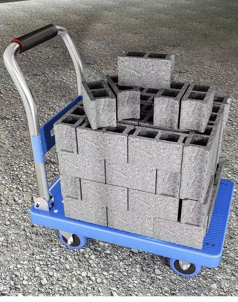 trolley pulling goods four-wheeled flatbed cart pushing goods truck folding trolley express trailer - Shubert Online Store