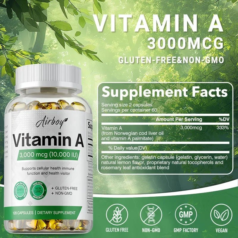 Vitamin A - Immune System & Reproductive Function, Supports Healthy Skin & Eyes, Antioxidant Activity - Shubert Online Store
