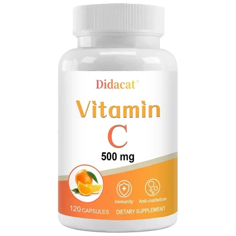 Vitamin C 500 mg, 120 Capsules - High Absorption, Antioxidant Supplement, Immune System and Collagen Supplement, Non-GMO - Shubert Online Store