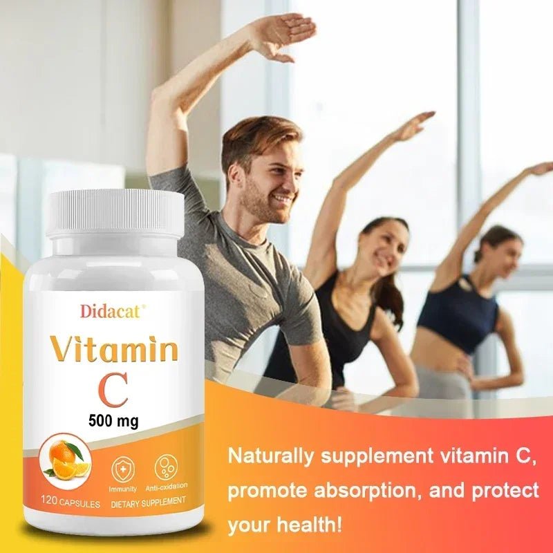 Vitamin C 500 mg, 120 Capsules - High Absorption, Antioxidant Supplement, Immune System and Collagen Supplement, Non-GMO - Shubert Online Store