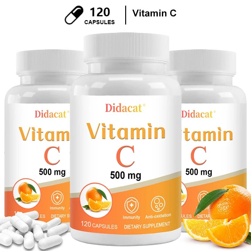 Vitamin C 500 Mg, Antioxidant & Immune Support, Overall Health, Supports Healthy Skin & Joints, Non-GMO, Vegan, Gluten Free - Shubert Online Store