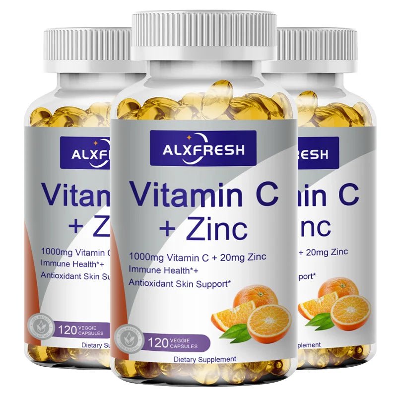Vitamin C Zinc Capsules for Enhance Immunity Anti-oxidation Anti-aging Promote Skin Metabolism Energy Level Healthy Dual Synergy - Shubert Online Store