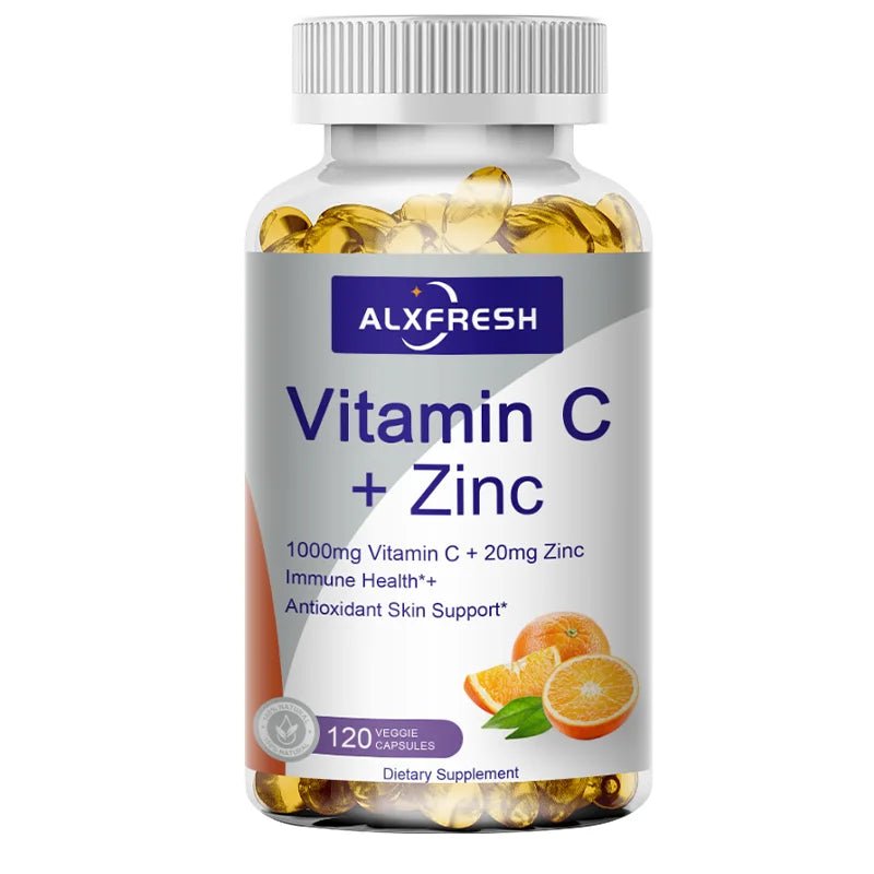 Vitamin C Zinc Capsules for Enhance Immunity Anti-oxidation Anti-aging Promote Skin Metabolism Energy Level Healthy Dual Synergy - Shubert Online Store