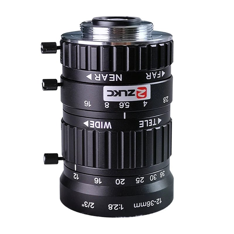 ZLKC CCTV Lens 12-36mm Varifocal 2/3 Inch Focal 5Megapixel F2.8 Aperture C-Mount Low Distortion Machine Vision Indusrial Camera - Shubert Online Store